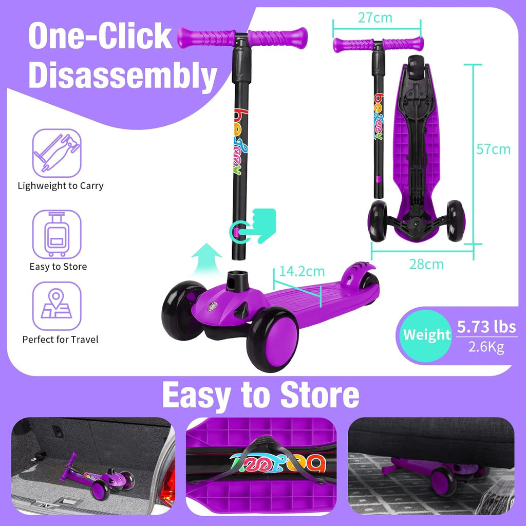 BELEEV Scooter for Kids Age 312, 3 Wheel Kick Scooters for Toddlers B