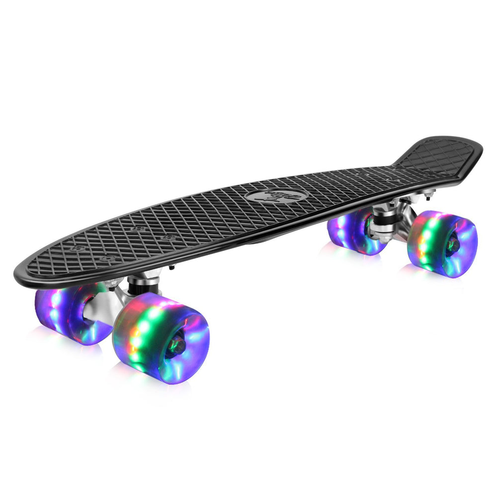 BELEEV 22" Cruiser Skateboard With Light-up Wheels - Rustic (New)