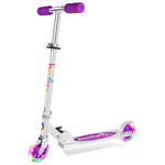 Beleev V1 Scooters for Kids 2 Wheel Folding Kick Scooter for Girls Boys, 3 Adjustable Height, Light Up Wheels for Children 3 to 14 Years Old Purple