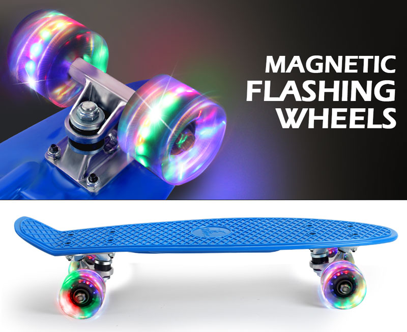 Beleev cruiser skateboard with light up wheels
