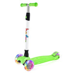 Beleev Scooters for Kids 3 Wheel Kick Scooter for Toddlers Girls & Boys, 4 Adjustable Height, Lean to Steer, Extra-Wide Deck, Light Up Wheels for Children from 3 to 14 Years Old Green