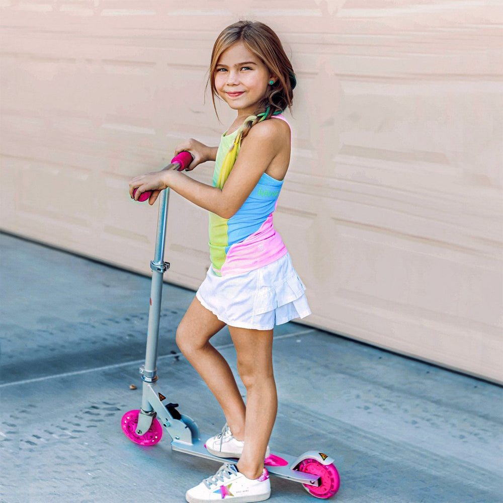 Beleev 2 wheel light up scooter for kids, package photo